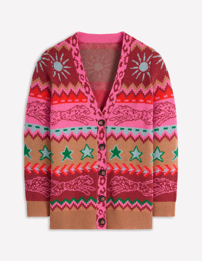 Quinn Boyfriend Cardigan Camel, Cheetahs