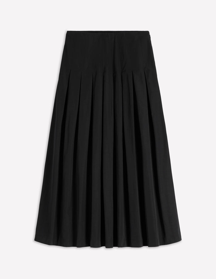 Valentina Taffeta Midi Skirt Black
