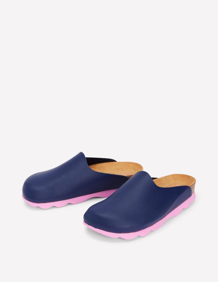 Lyla Colour Block Clogs Navy/Soft Pink
