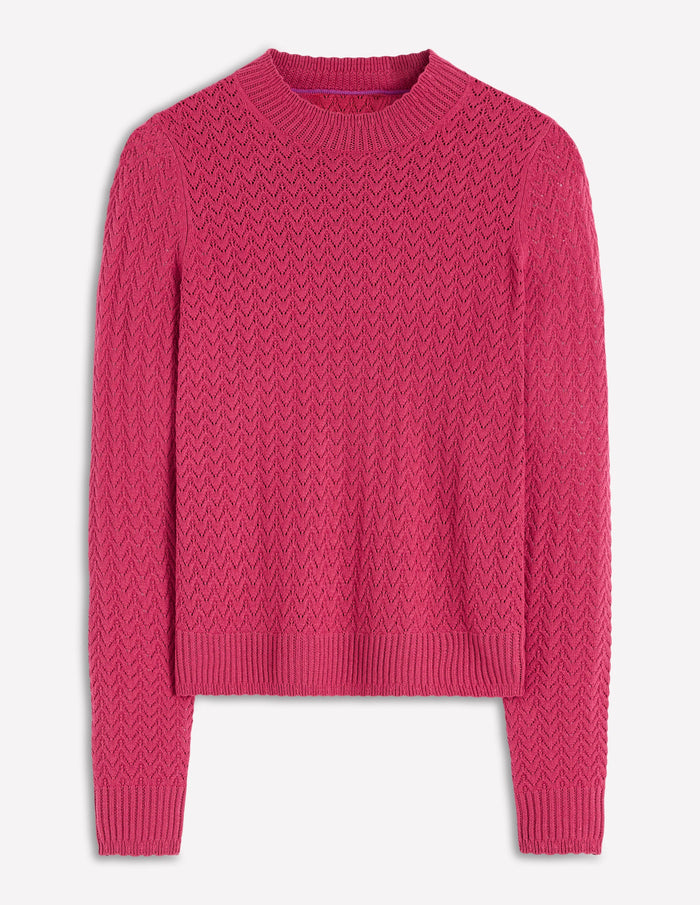 Diane Pointelle Sweater Bright Cherry