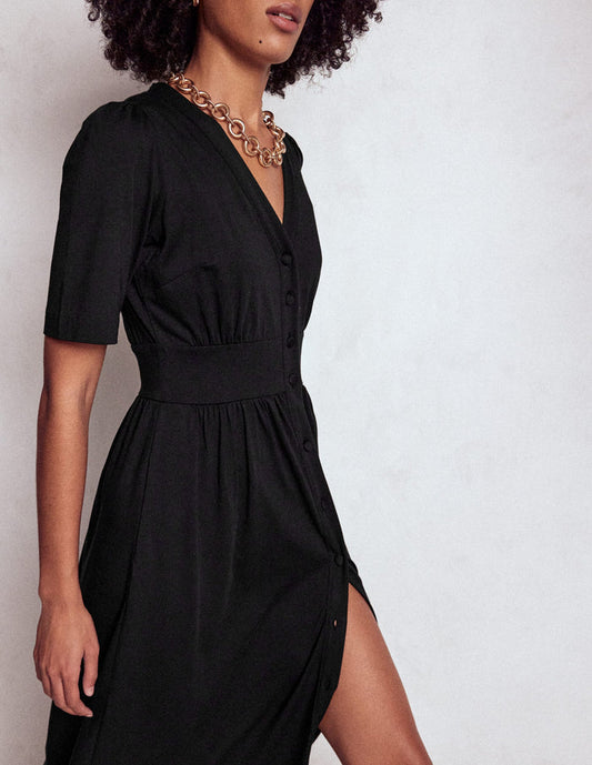 Natalia Jersey Tea Dress Black