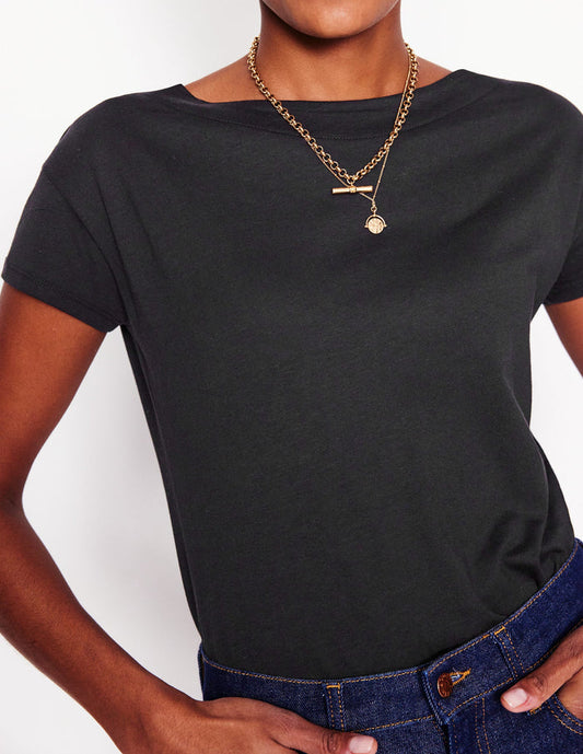 Supersoft Boat Neck T-Shirt Black