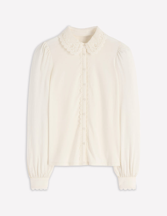 Lace Collar Blouse Ivory