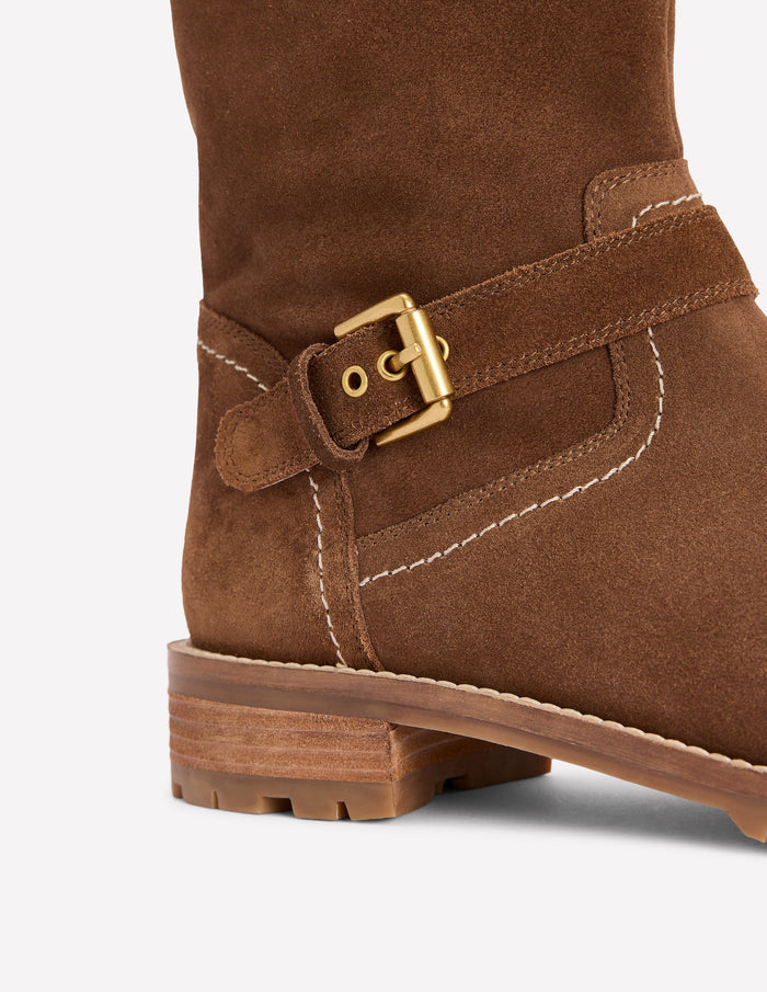 Buckle Knee High Boots Coconut