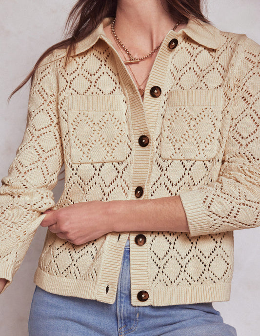 Astrid Knitted Shirt Warm Ivory