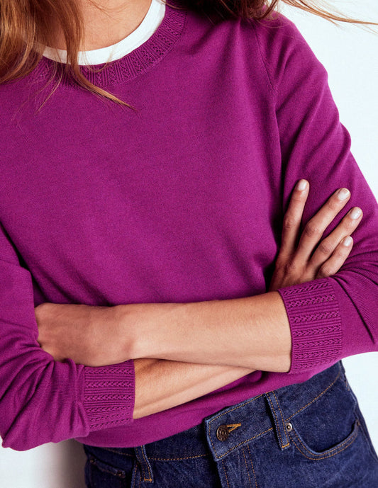Emilia Cotton Crew Sweater Regal Purple