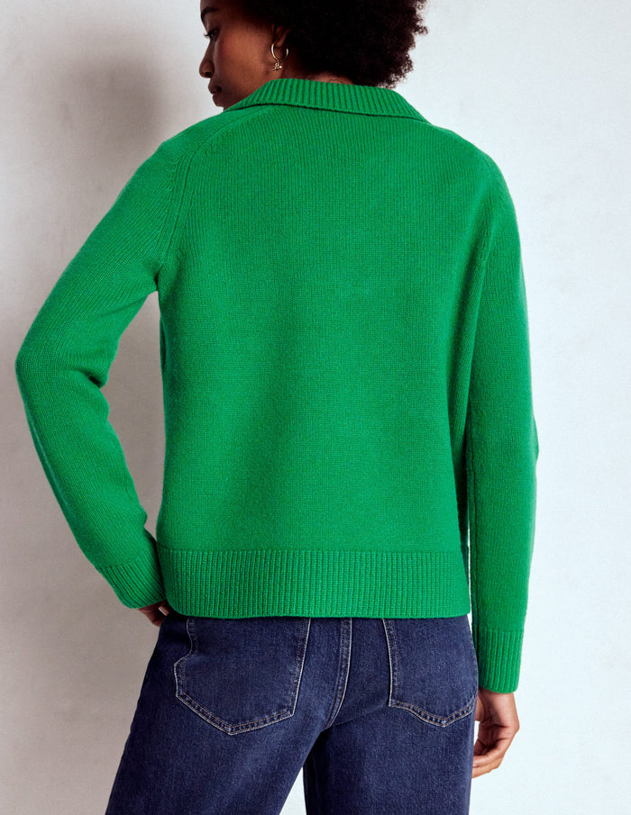 Marion Merino Henley Sweater Rich Emerald