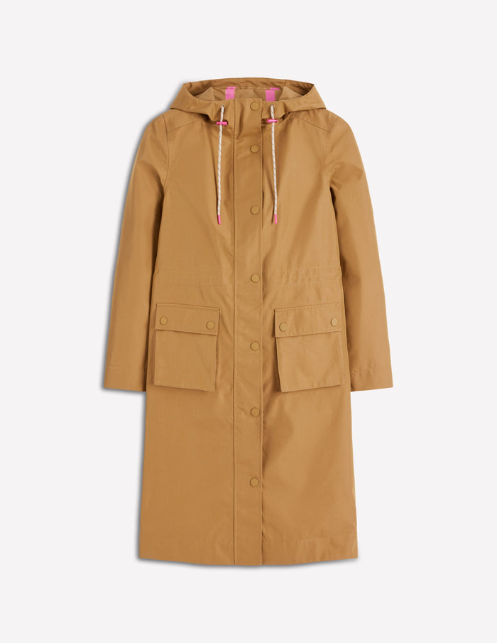 Longline Rain Mac Hazelnut Brown