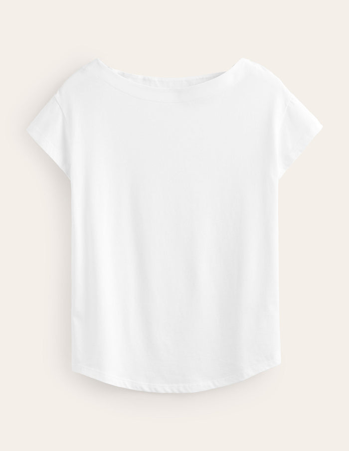 Supersoft Boat Neck T-Shirt White