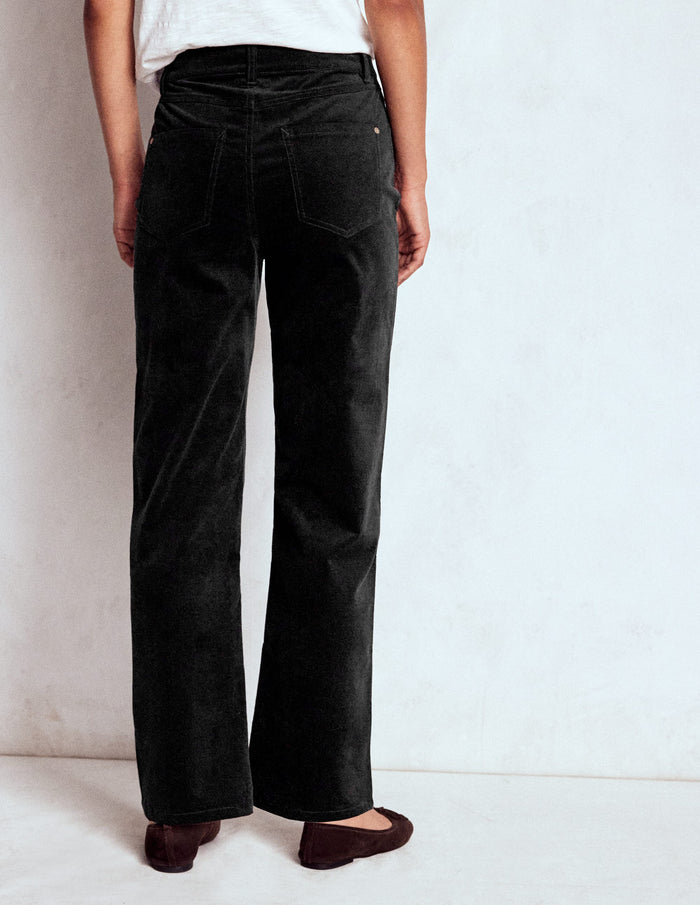 Velveteen Straight Jeans Black