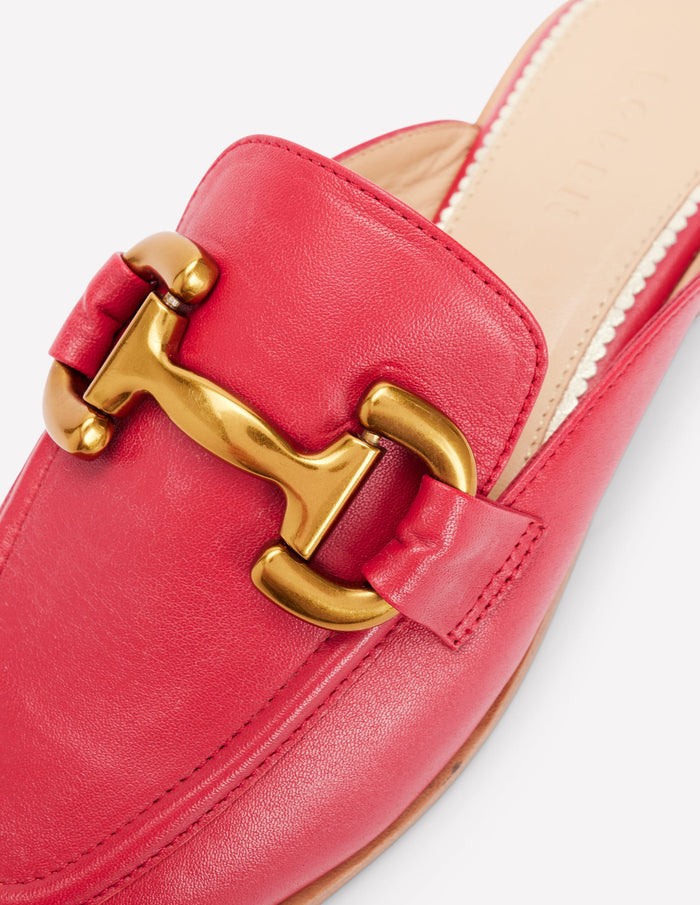 Iris Snaffle Mule Loafers Red