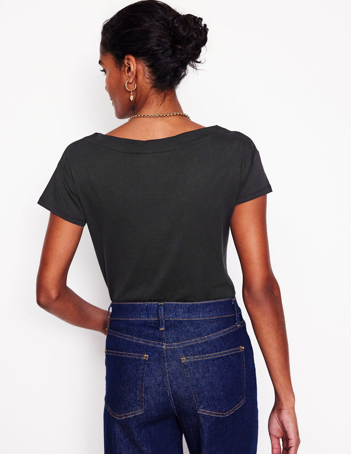Supersoft Boat Neck T-Shirt Black