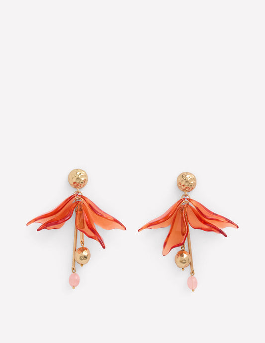 Flower Resin Earrings Orange