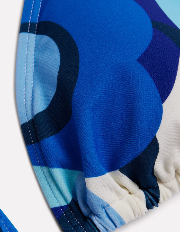Symi String Bikini Top Blue, Abstract Swirl