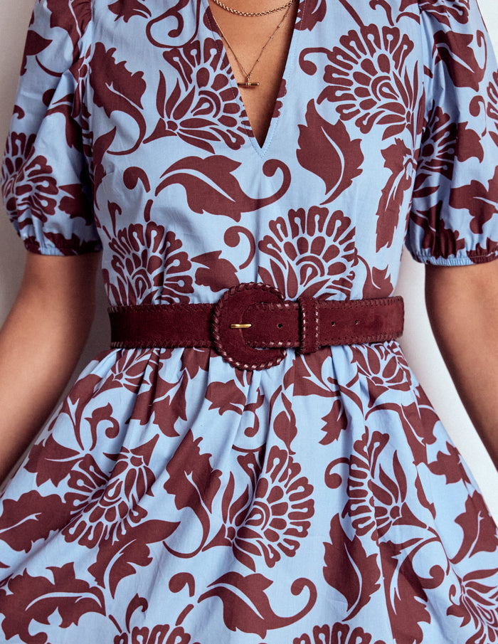 Covered Whipstitch Belt Oxblood