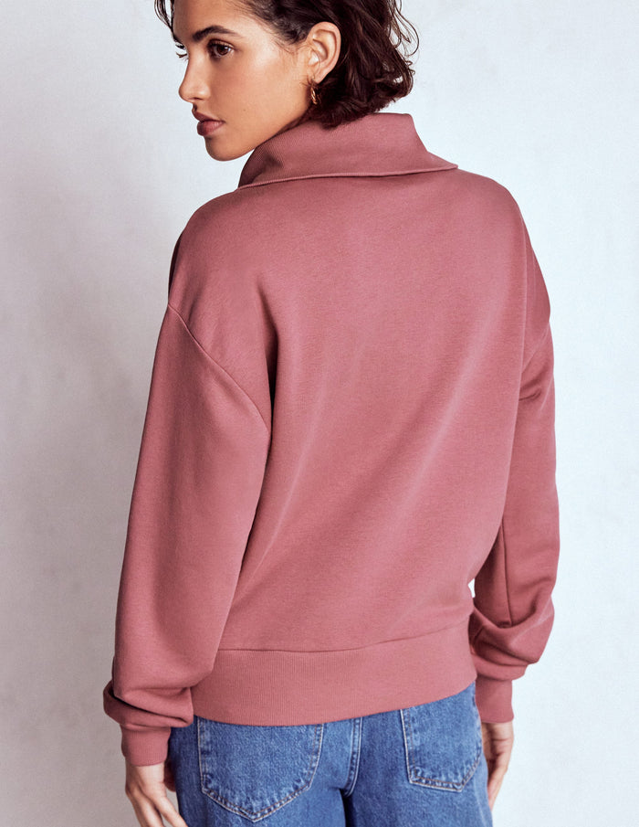 Panelled Half-zip Sweatshirt Blushing Rose