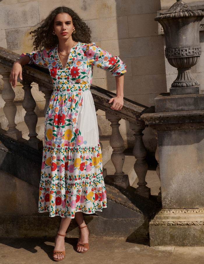 Violet Midi Dress Multi, Dahlia Trail