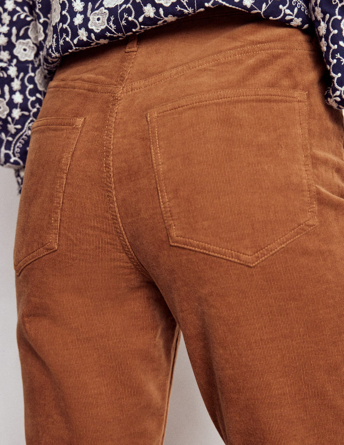 High-Waisted Cord Slim Jeans Ginger