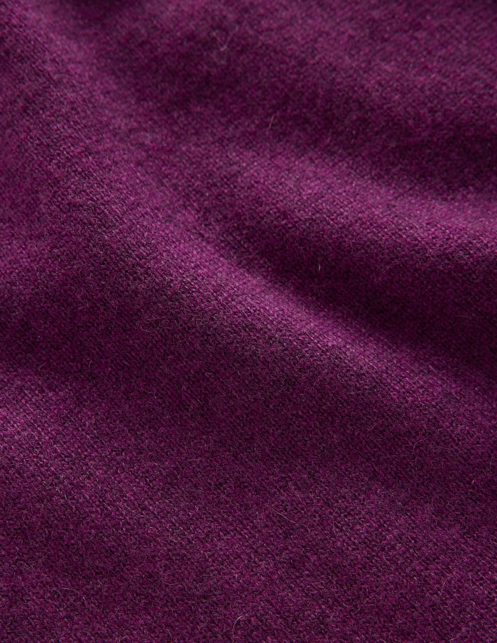 Eva Cashmere Crew Neck Sweater Plum Melange