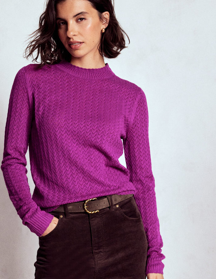 Diane Pointelle Sweater Regal Purple