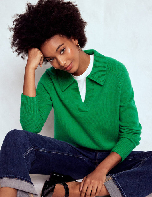 Marion Merino Henley Sweater Rich Emerald