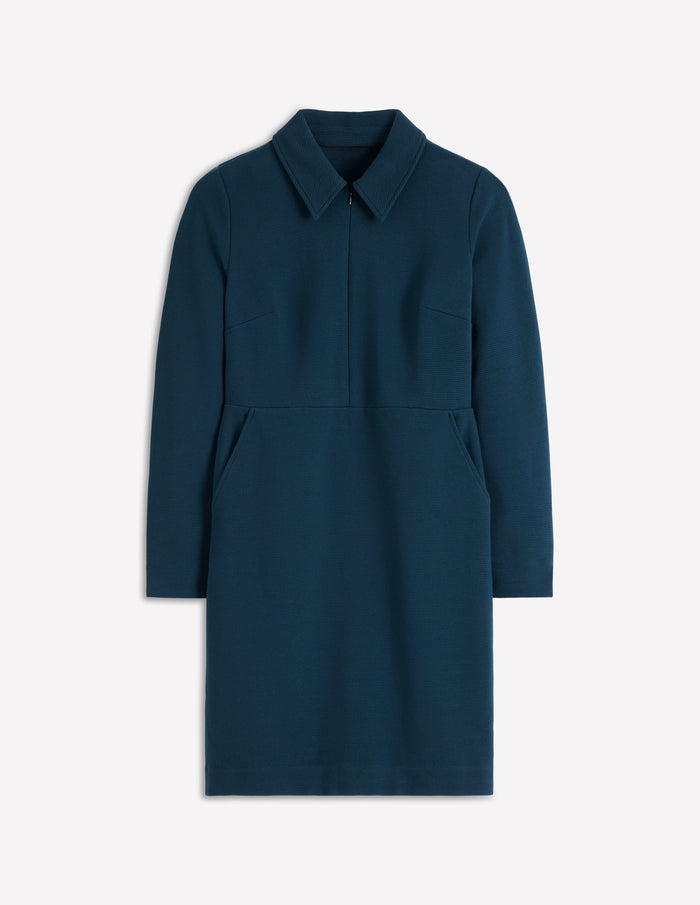 Cam Zip-up Ottoman Dress Midnight Ocean