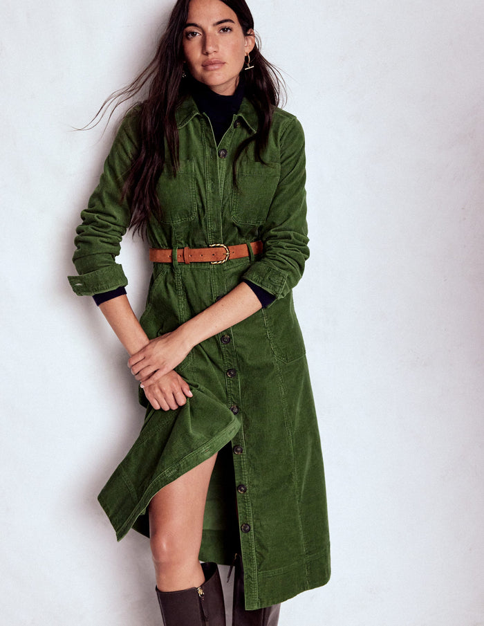 Amanda Cord Midi Dress Fern