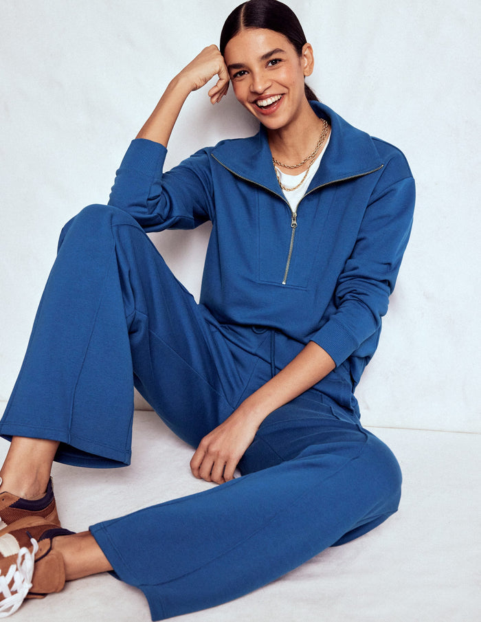 Wide Leg Joggers Tourmaline Blue