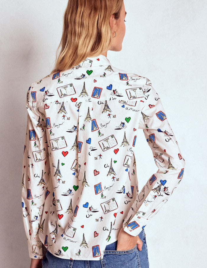Sienna Cotton Shirt Ivory, Postcard from Paris