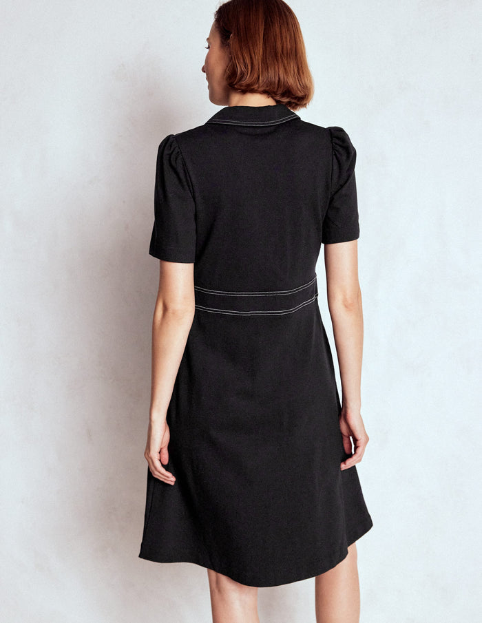 Nicolette Ponte Shirt Dress Black