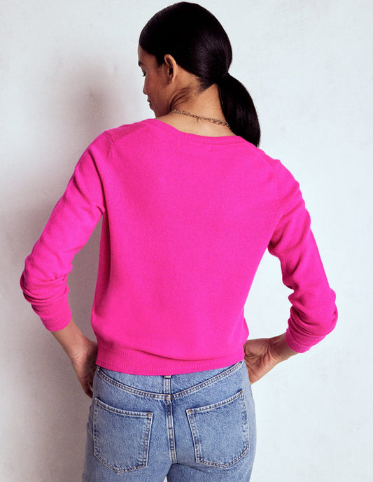 Eva Cashmere V-Neck Sweater Pop Pansy