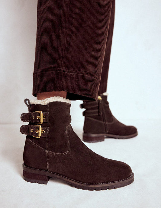 Buckle Ankle Boots Bitter Chocolate