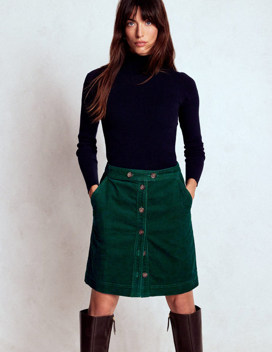 Cecelia Cord Skirt Emerald Night