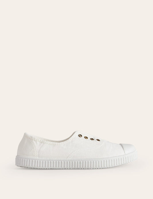 Laceless Canvas Plimsoll Ivory
