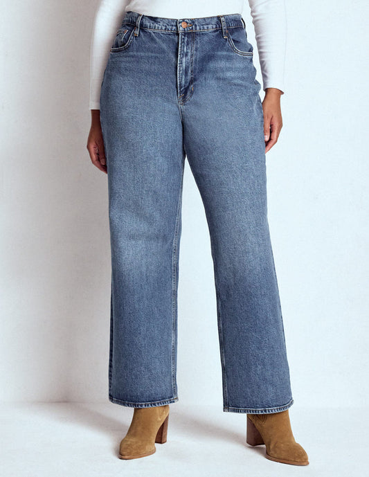 High Rise Column Leg Jeans Mid Vintage