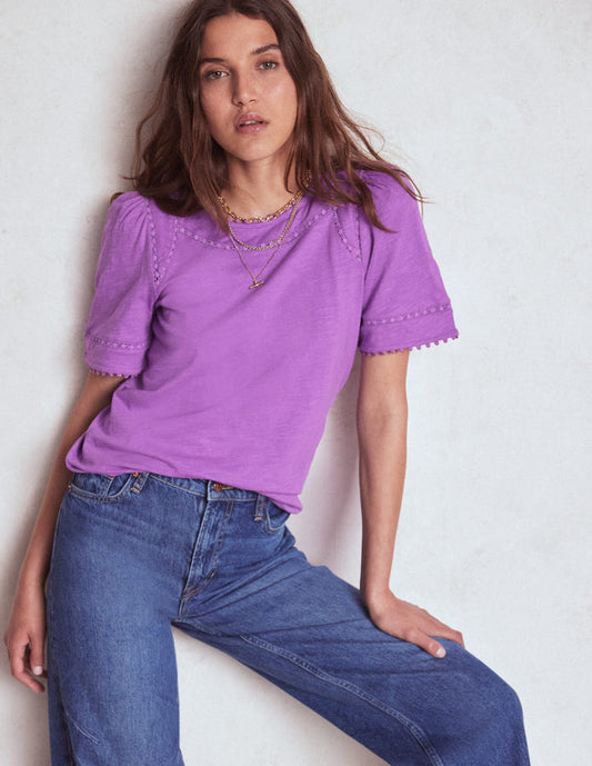 Mila Lace Trim Top Amethyst Pruple