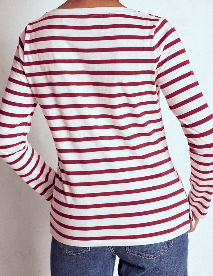 Olivia Long Sleeve Breton Deep Wisteria Stripe