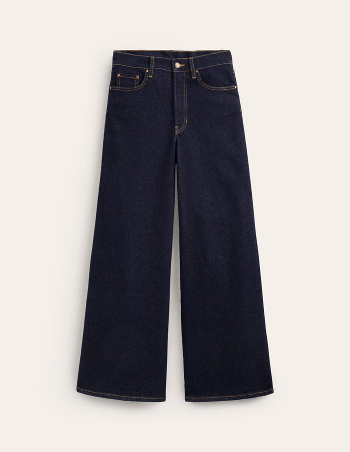 High Rise Wide Leg Jeans Indigo Rinse