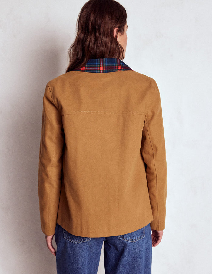Canvas Barn Jacket Hazelnut Brown, Check