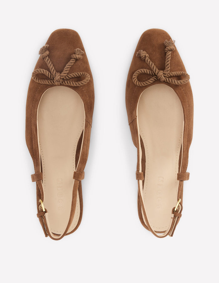Easy Slingback Flats Raw Umber