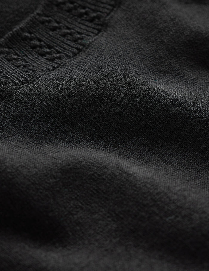 Emilia Cotton Crew Neck Vest Black