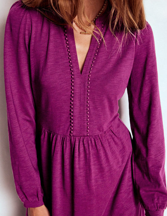 Naomi Relaxed Jersey Dress Plum Jam