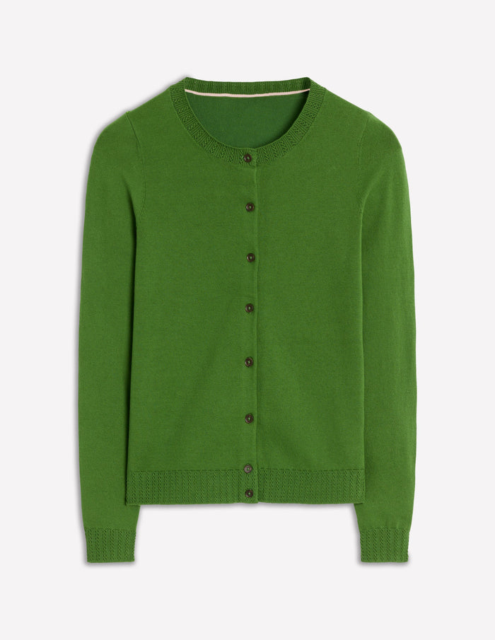Emilia Cotton Crew Cardigan Promenade Green