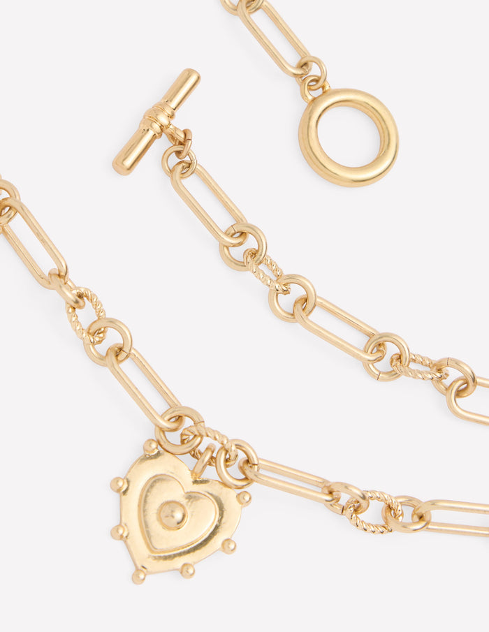 Multi-Heart Charm Necklace Gold Colour