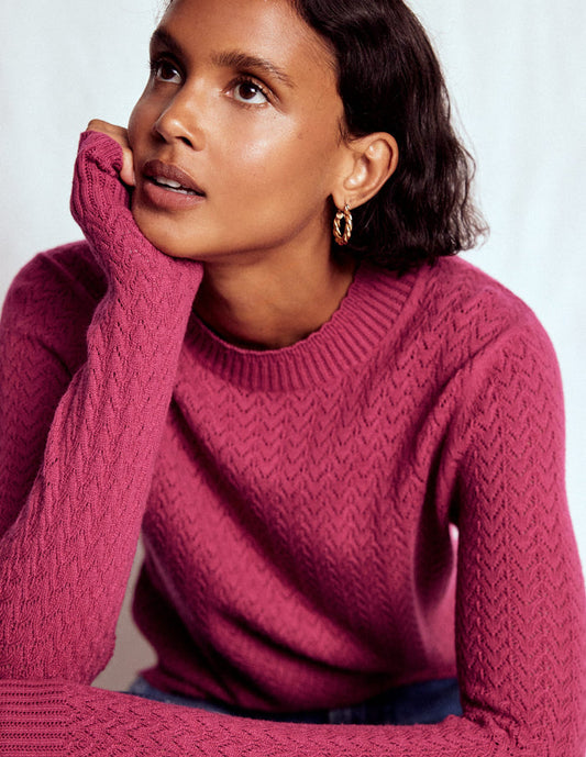Diane Pointelle Sweater Bright Cherry