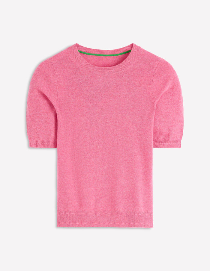 Eva Cashmere T-Shirt Rose Pink Melange