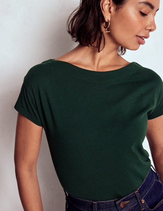 Supersoft Boat Neck T-Shirt Green Pine