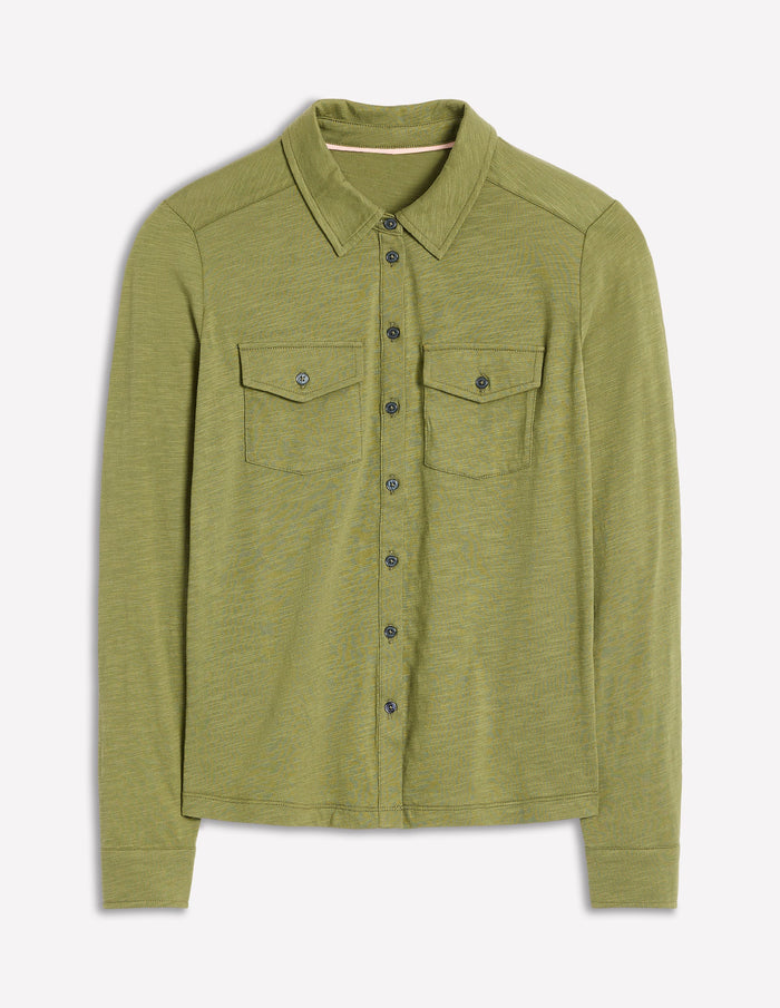 Amy Jersey Shirt Soft Olive