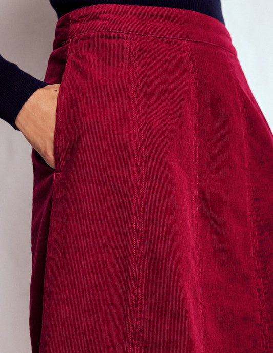 Joy Cord Midi Skirt Burgundy Red