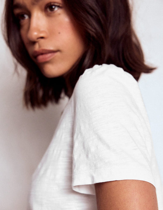 Cotton Puff Sleeve T-Shirt White